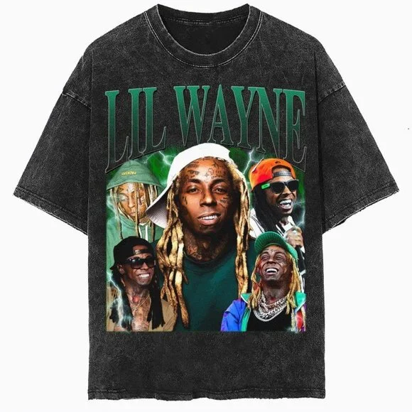 Lil Wayne retro Washed T-Shirt, Lil Wayne Graphic Unisex Shirt - Picture 1 of 4